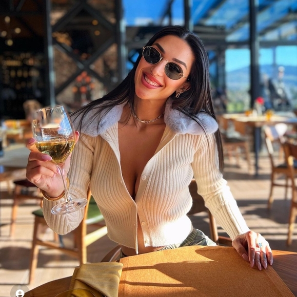 Zara * faux fur knit cardigan Cream Blue - Picture 9 of 15